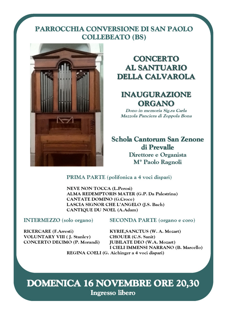 concerto per organo e schola cantorum